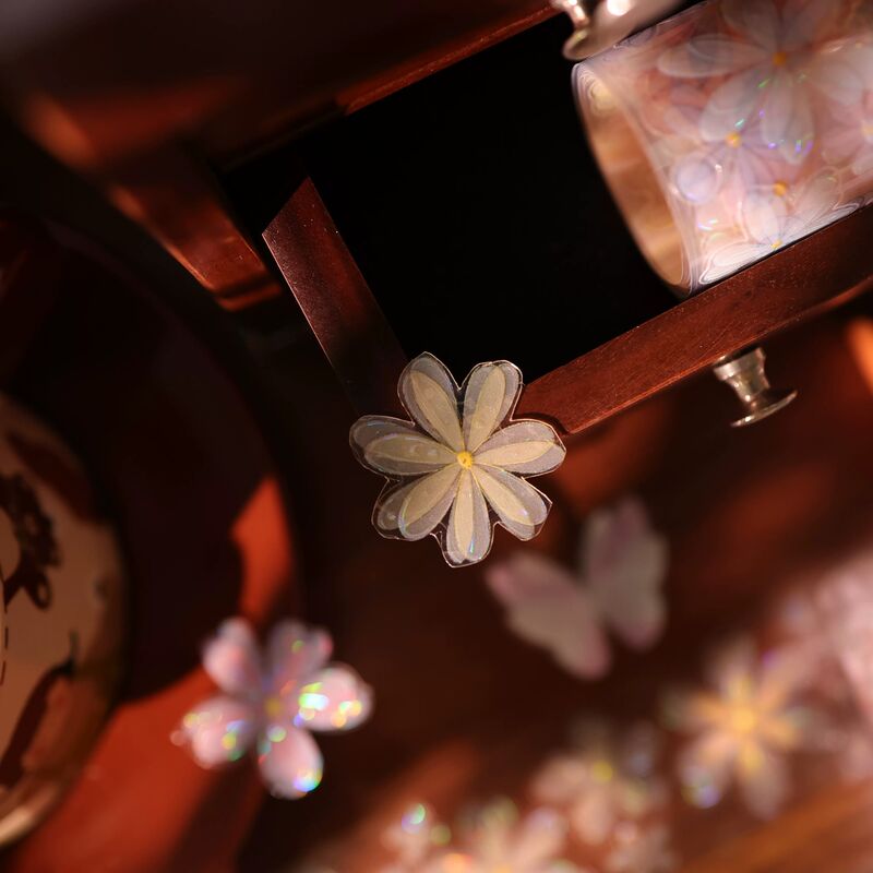 YIERマステ【小花杂货铺】4cm×6M(120cmループ)貝殻光 型抜き