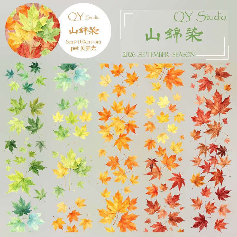 QYマステ9月新作山錦染 6cm×5M 貝殻光