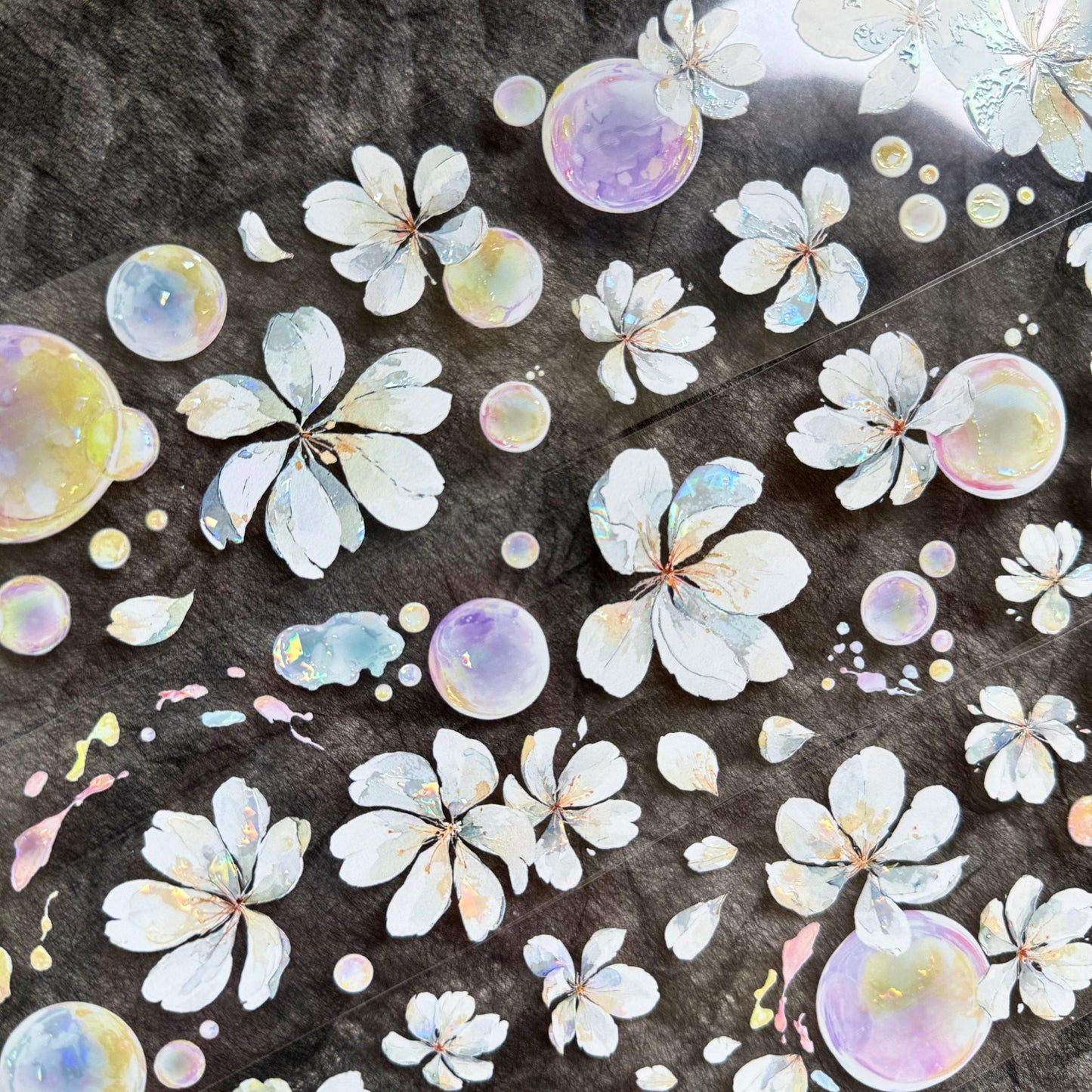 QYマステ7月新作♡Bubble flower 6cm×5M 貝殻光