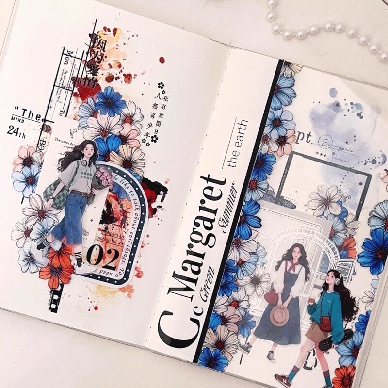 DXSマステ《花卉忆彩》6cm×3M(50cmループ)PET・型抜き