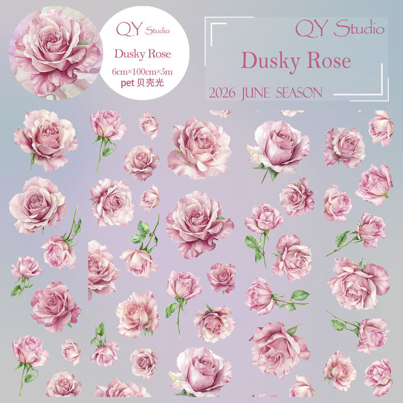 QYマステ6月新作 Dusky Rose 6cm×5M 貝殻光