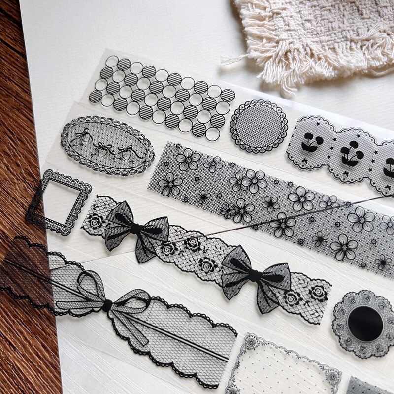 QYマステ8月新作Lace & Ribbon 3cm×5M(5色500cmループ) PET