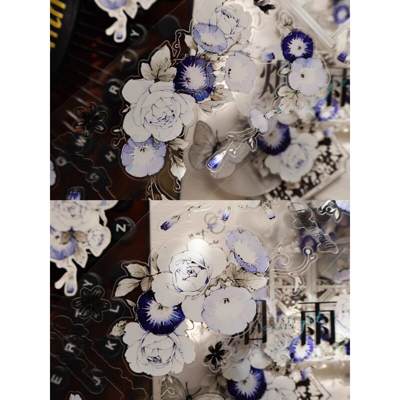 YIERマステ【推窗见花-蓝】PETダイカット