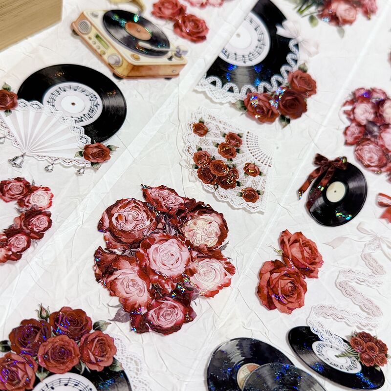 QYマステ2月新作Rosy Records-red 6cm×5M 貝殻光