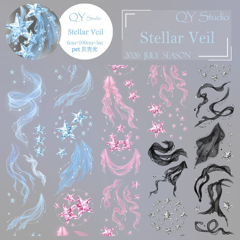 QYマステ7月新作 Stellar Veil 6cm×5M 貝殻光