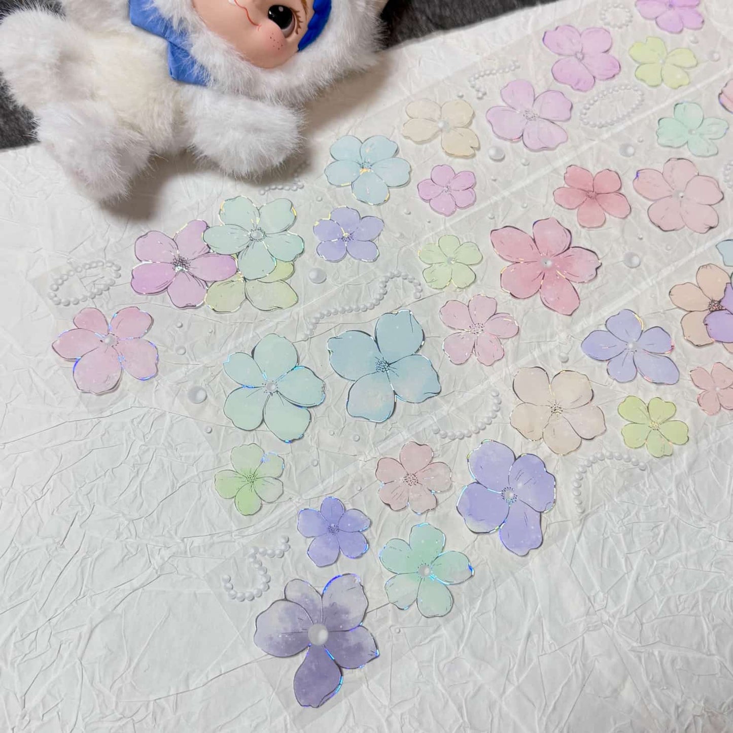 QYマステ11月新作floral rainbow  貝殻銀