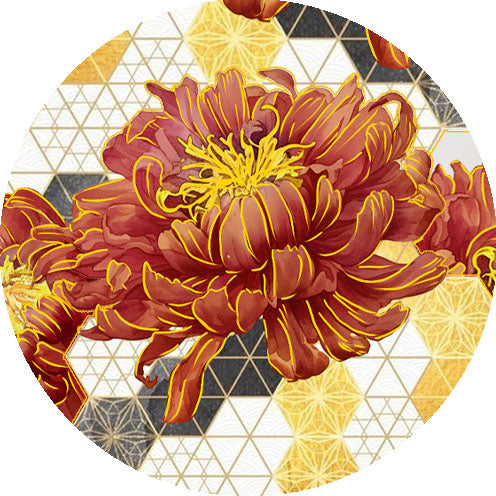 QYマステ5月新作 菊日和・金箔 6cm×5M 立体金箔押し