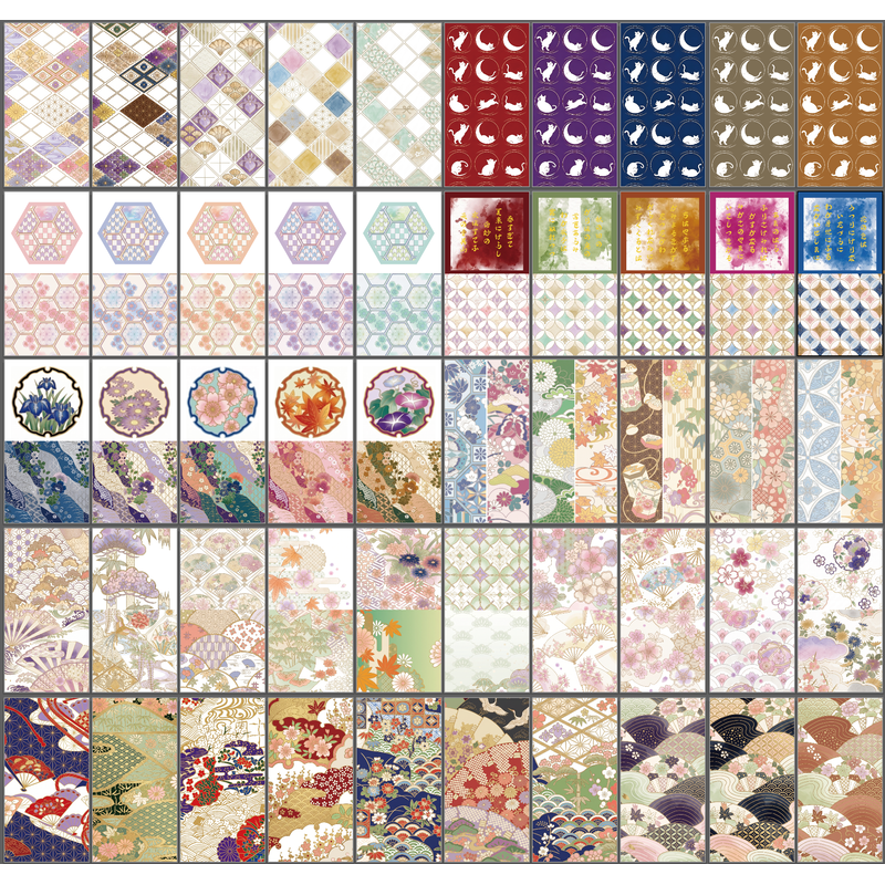 QYstudio9月新作 和素材ブック第二弾（5×10cm）50PC