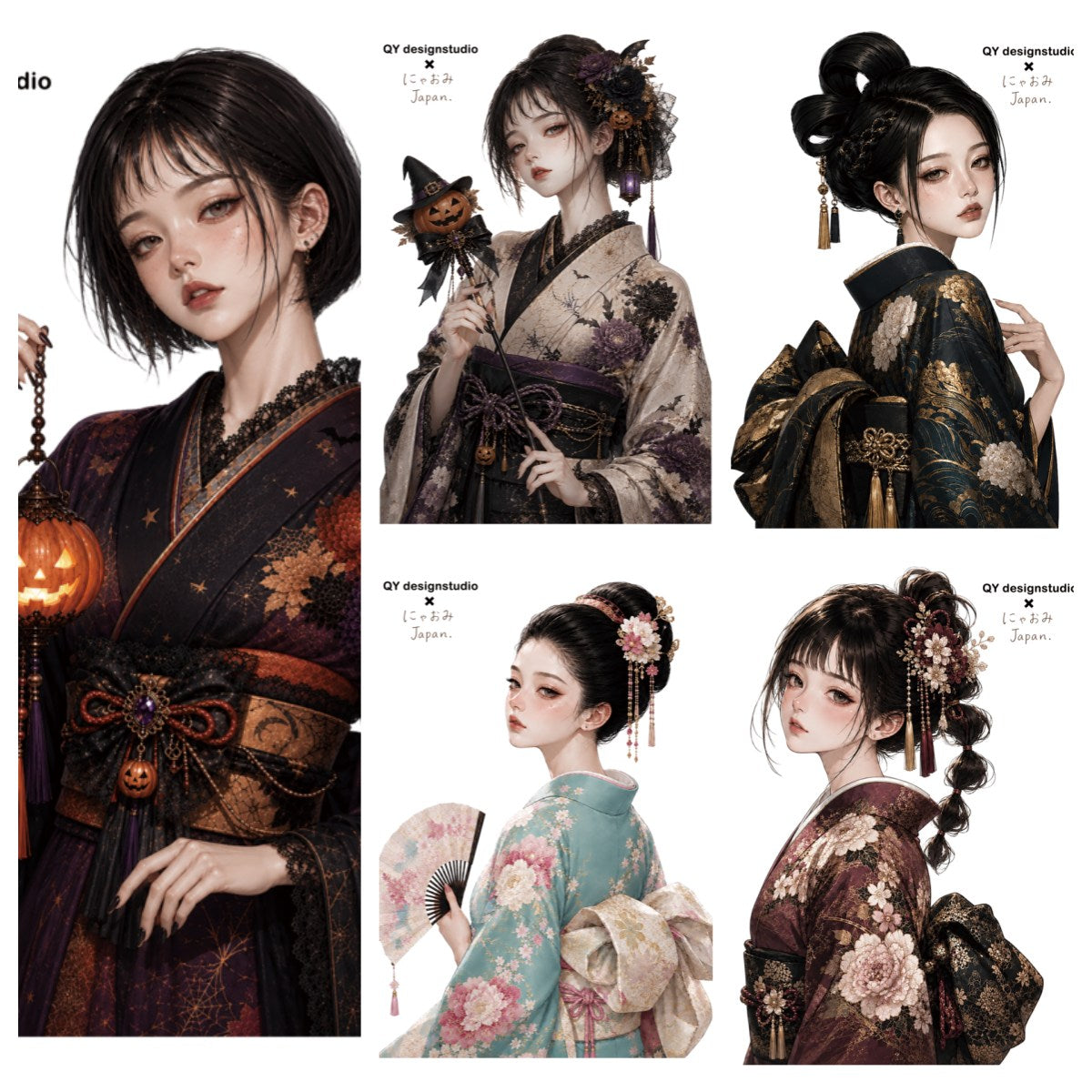 QYstudio9月新作ステッカーAセット5種類5枚