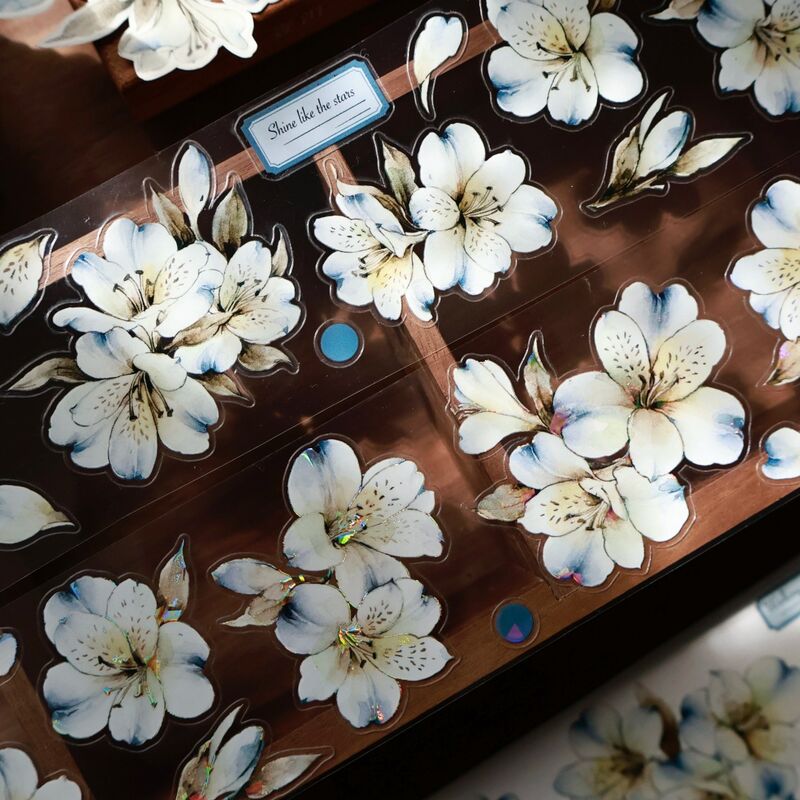 YIERマステ【蓝屿六初】貝殻光ダイカット