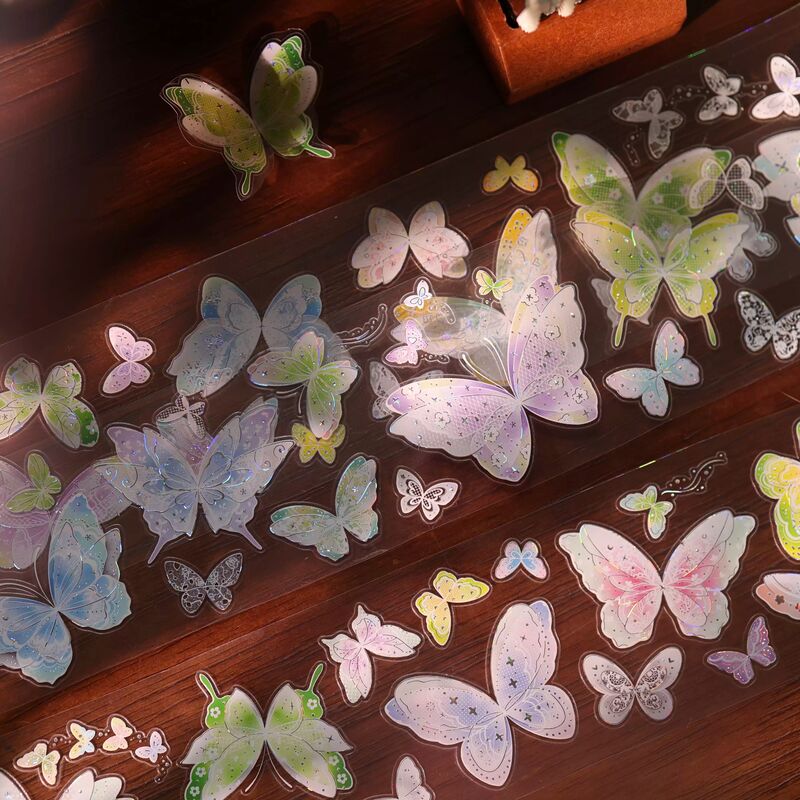 YIERマステ【蝉梦之碟】5.5cm×5M 貝殻銀 型抜き
