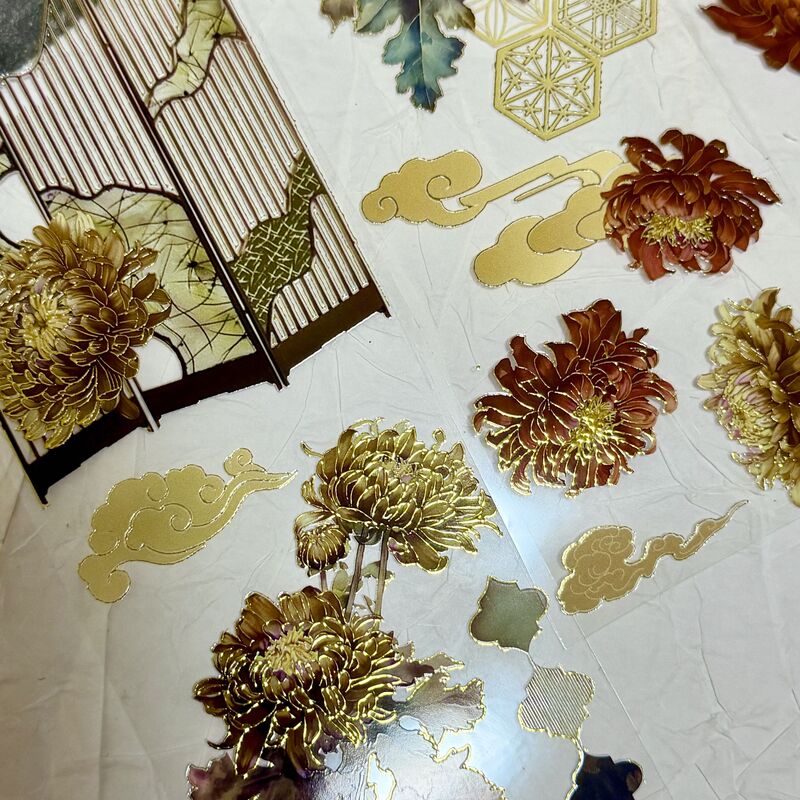 QYマステ5月新作 菊日和・金箔 6cm×5M 立体金箔押し