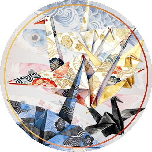 QYマステ12月新作 千羽鶴 貝殻光