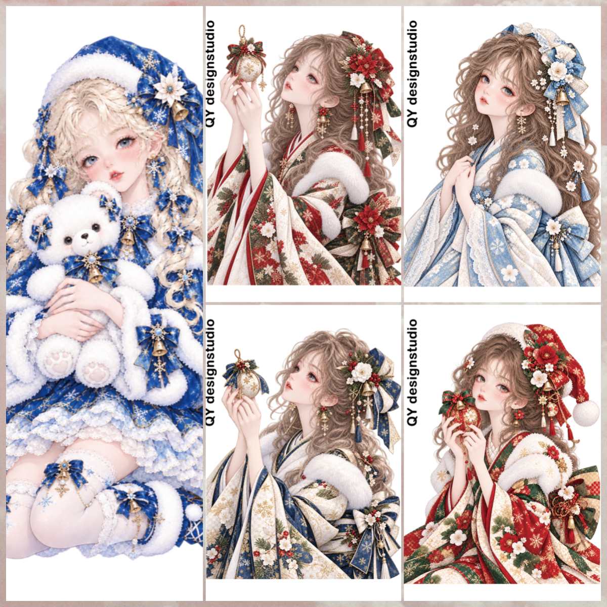 QYstudio10月新作ステッカーQセット5種類5枚