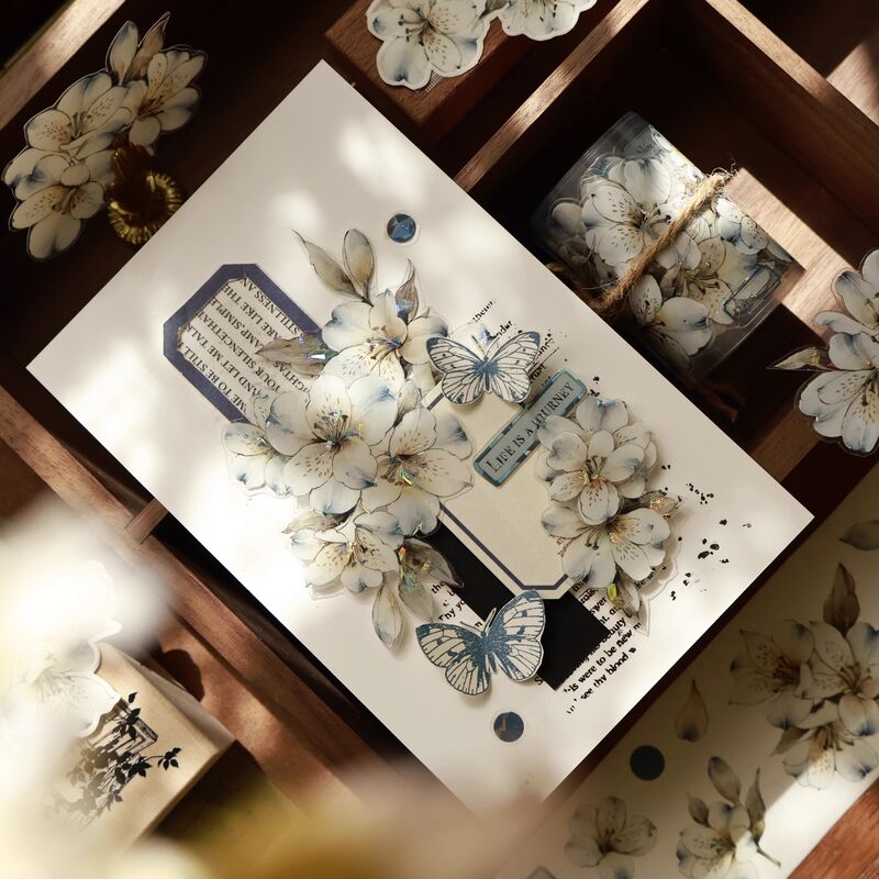 YIERマステ【蓝屿六初】貝殻光ダイカット