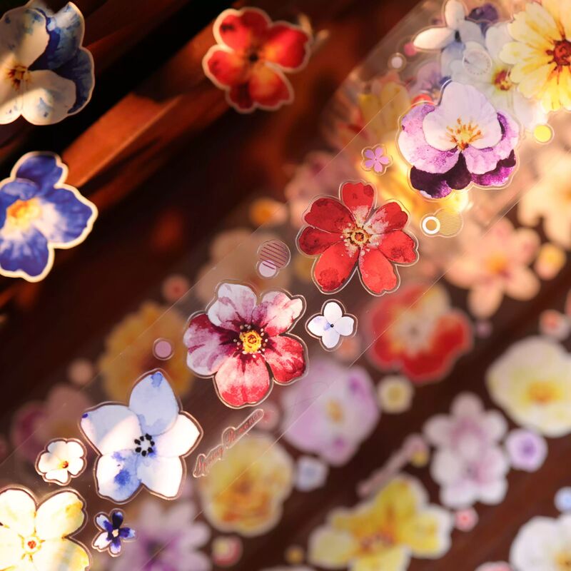 YIERマステ【小彩条】3.5cm×3M（300cmループ） 貝殻光 型抜き