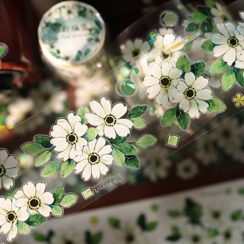 YIERマステ【春野绿笺】5.5cm×5M 貝殻光 型抜き