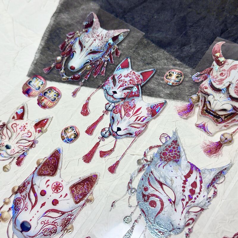 QYマステ6月新作 狐面の幻夜  6cm×5M 貝殻光