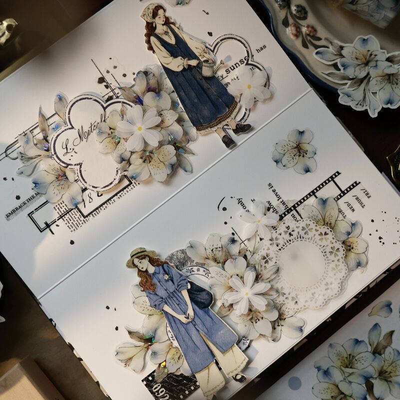 YIERマステ【蓝屿六初】貝殻光ダイカット