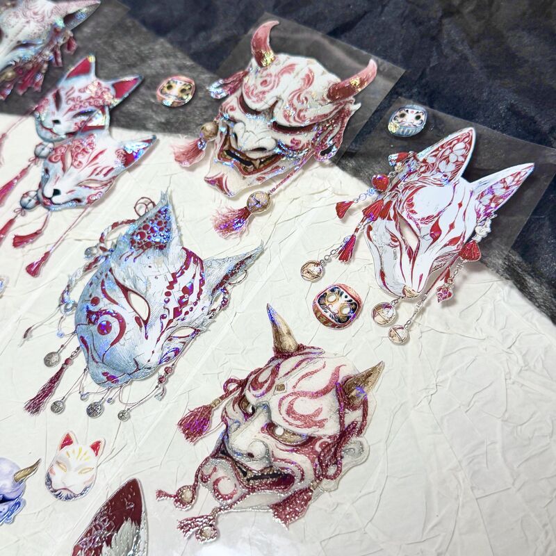 QYマステ6月新作 狐面の幻夜  6cm×5M 貝殻光