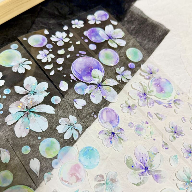 QYマステ5月新作 花と雫 6cm×5M 貝殻光