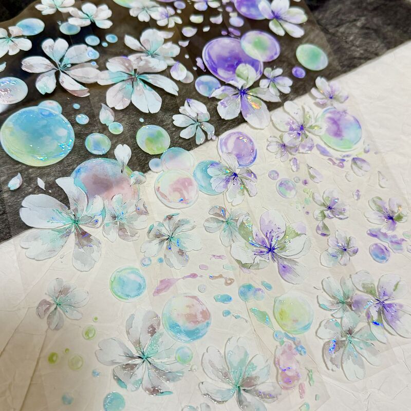 QYマステ5月新作 花と雫 6cm×5M 貝殻光