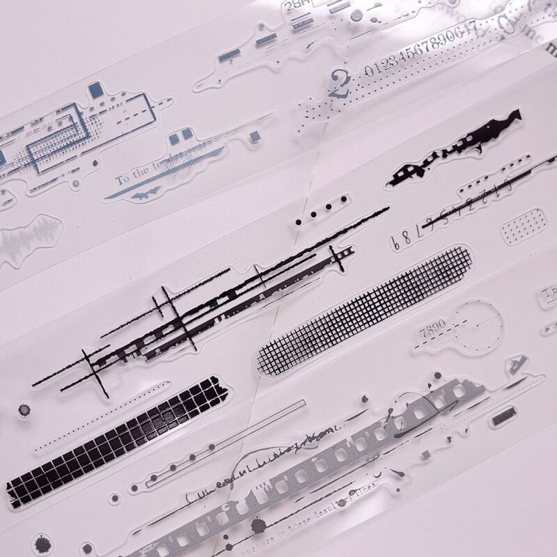 XBマステ【时过留痕○冷调】3cm×3M（300cmループ）PET型抜き