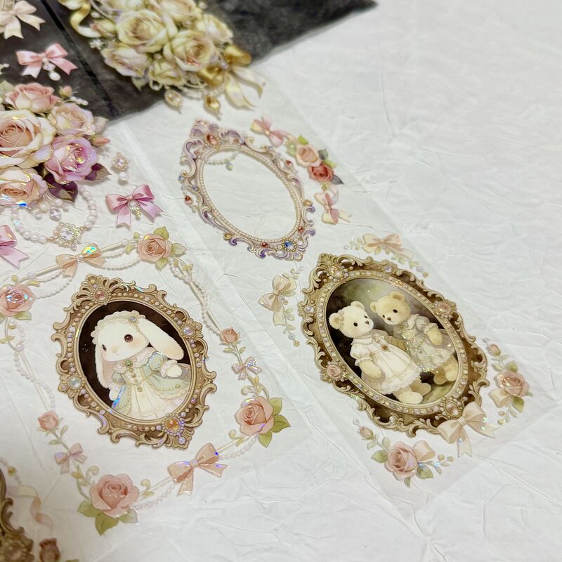 QYマステ5月新作 薔薇の額縁 6cm×5M 貝殻光