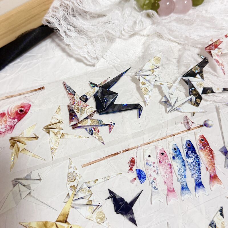 QYマステ12月新作 千羽鶴 貝殻光