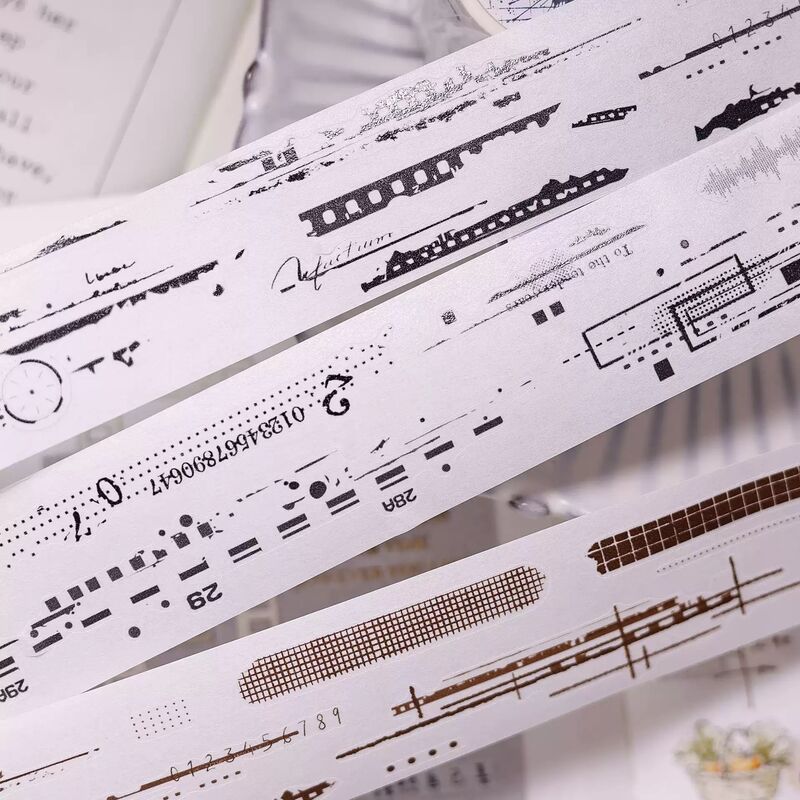 XBマステ【时过留痕○冷调】3cm×3M（300cmループ）PET型抜き