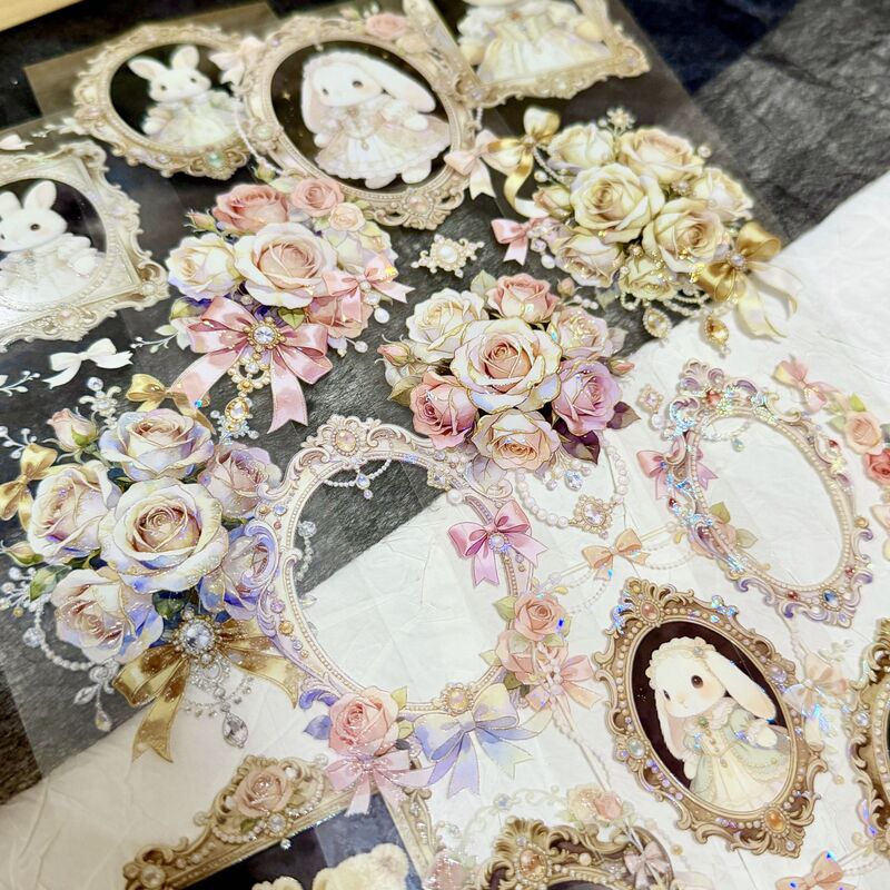 QYマステ5月新作 薔薇の額縁 6cm×5M 貝殻光