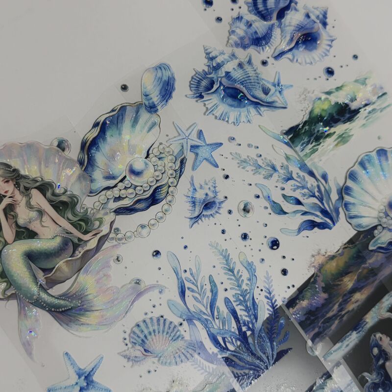QYマステ7月新作 Aqua Siren 6cm×5M 貝殻光
