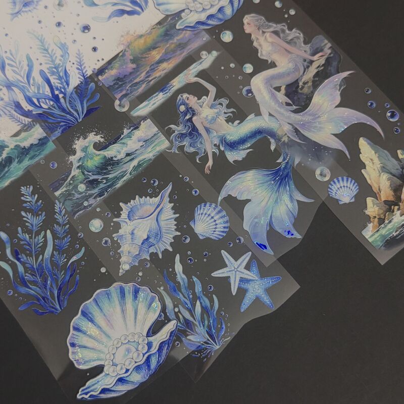 QYマステ7月新作 Aqua Siren 6cm×5M 貝殻光