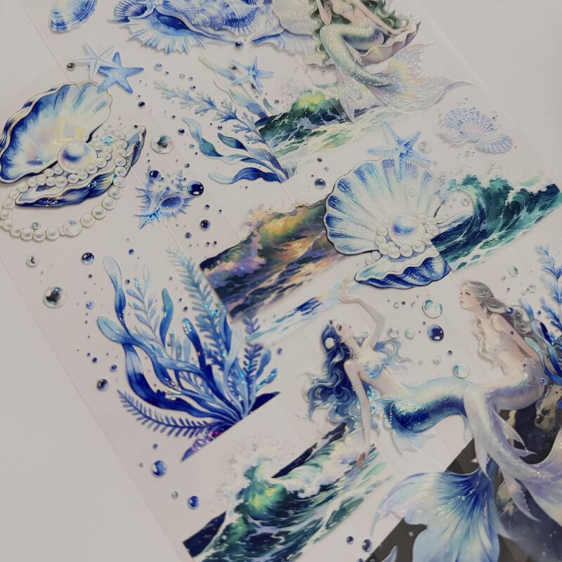 QYマステ7月新作 Aqua Siren 6cm×5M 貝殻光