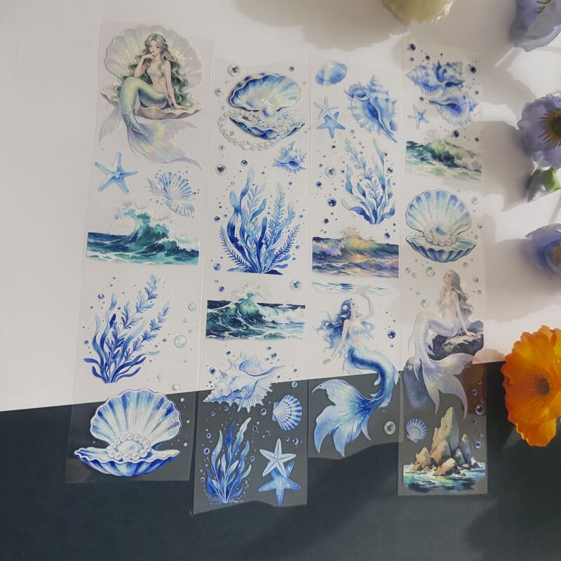 QYマステ7月新作 Aqua Siren 6cm×5M 貝殻光