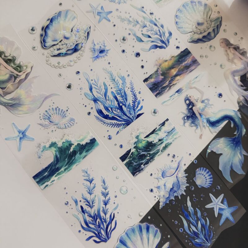 QYマステ7月新作 Aqua Siren 6cm×5M 貝殻光