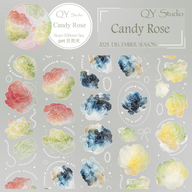 【復刻】QYマステ10月Candy Rose(復刻) 6cm×5M 貝殻光