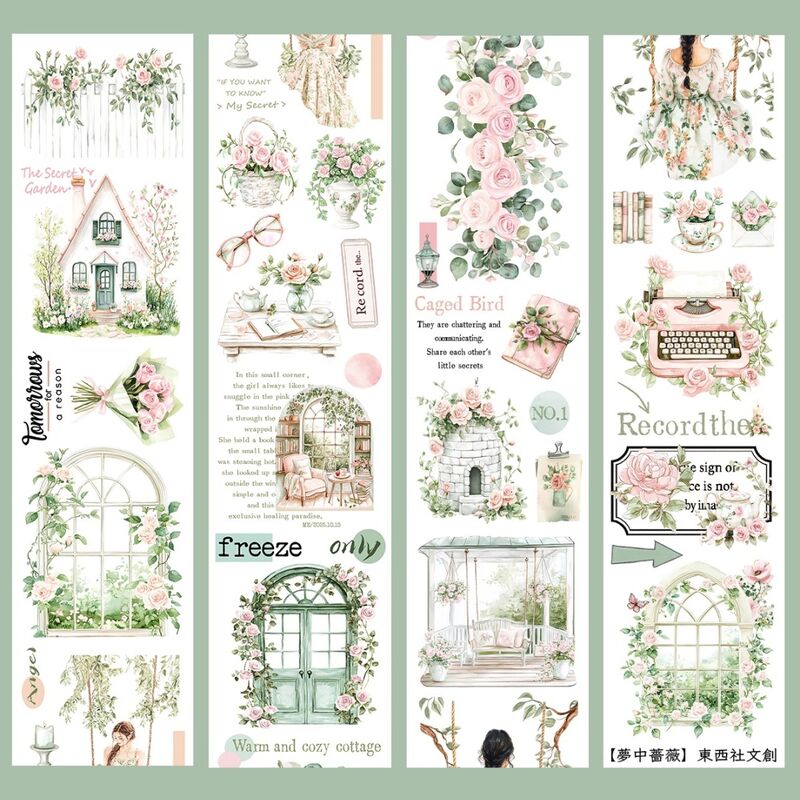 DXSマステ《夢中薔薇》6.5cm×3M(100cmループ)PET・型抜き