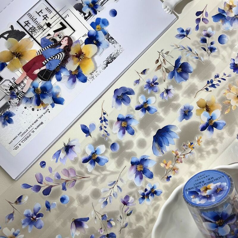 DXSマステ《蓝紫漫染》4.5cm×3M(100cmループ)PET・型抜き