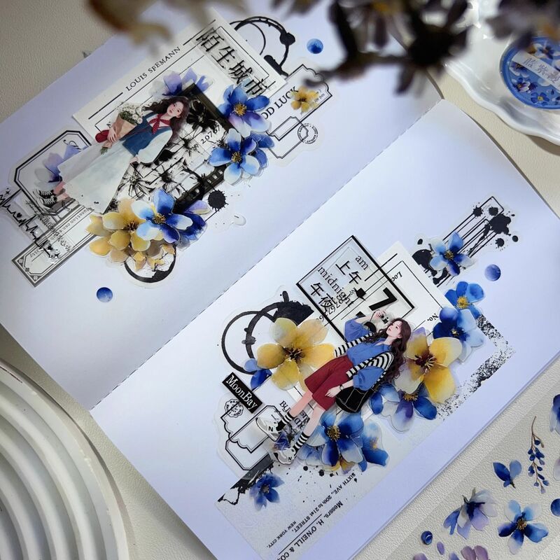 DXSマステ《蓝紫漫染》4.5cm×3M(100cmループ)PET・型抜き