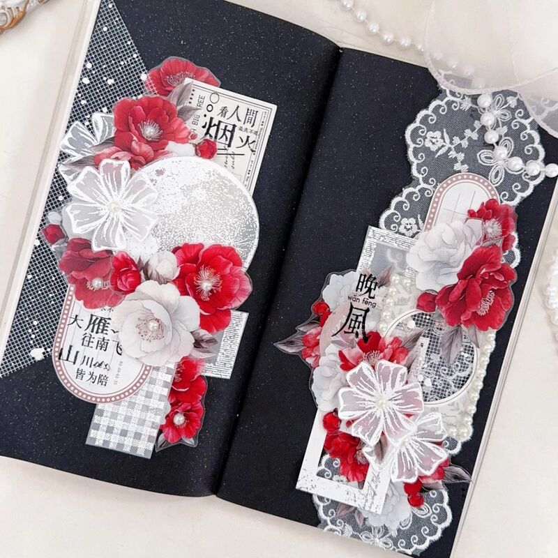 DXSマステ《红白山茶》6cm×3M(50cmループ)PET・型抜き