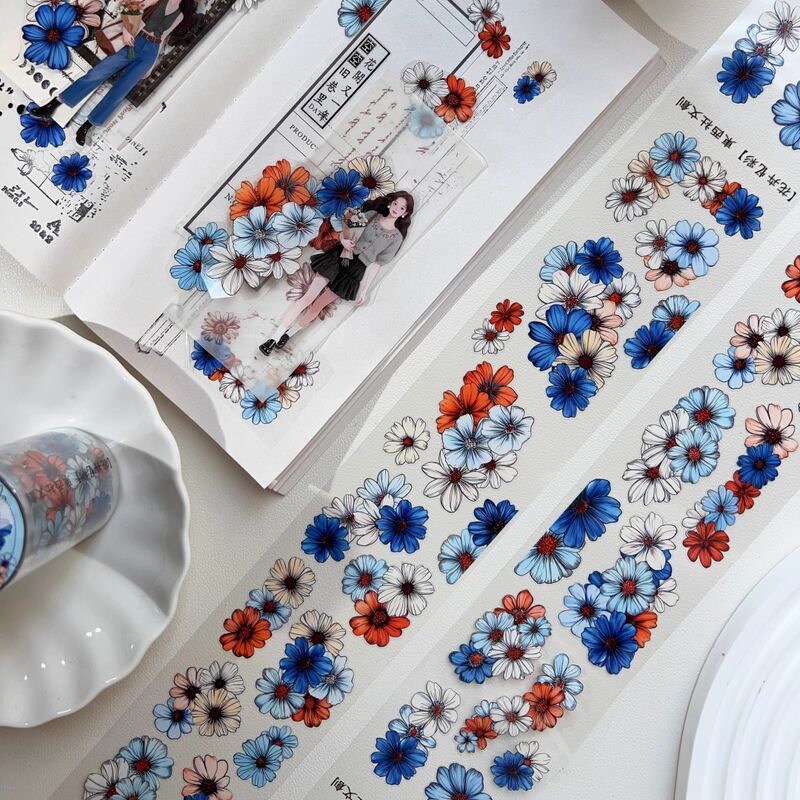 DXSマステ《花卉忆彩》6cm×3M(50cmループ)PET・型抜き