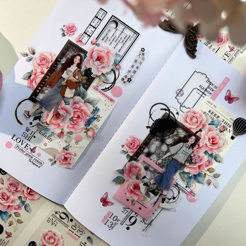 DXSマステ《粉黛花园》6cm×3M(50cmループ)PET・型抜き