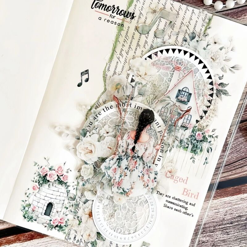 DXSマステ《夢中薔薇》6.5cm×3M(100cmループ)PET・型抜き