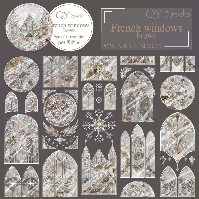 QYマステ8月新作☆French windows-Brown 貝殻光