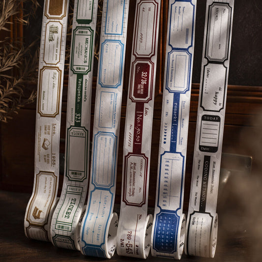 【セール】HAGDマステセット小标签2.2cm×2M×6種類（紙製・切り抜き）