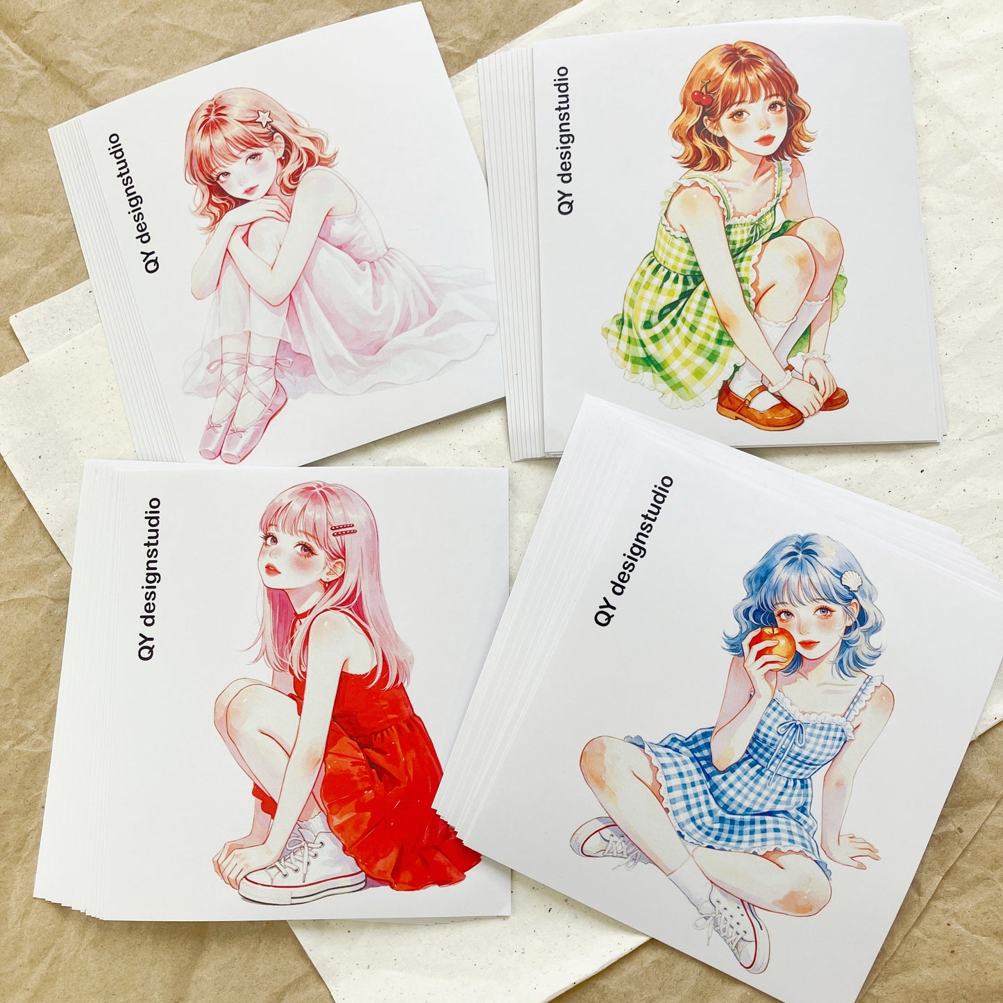 QYstudio7月新作 夏ガールとマーメイドステッカーコンプセット20枚