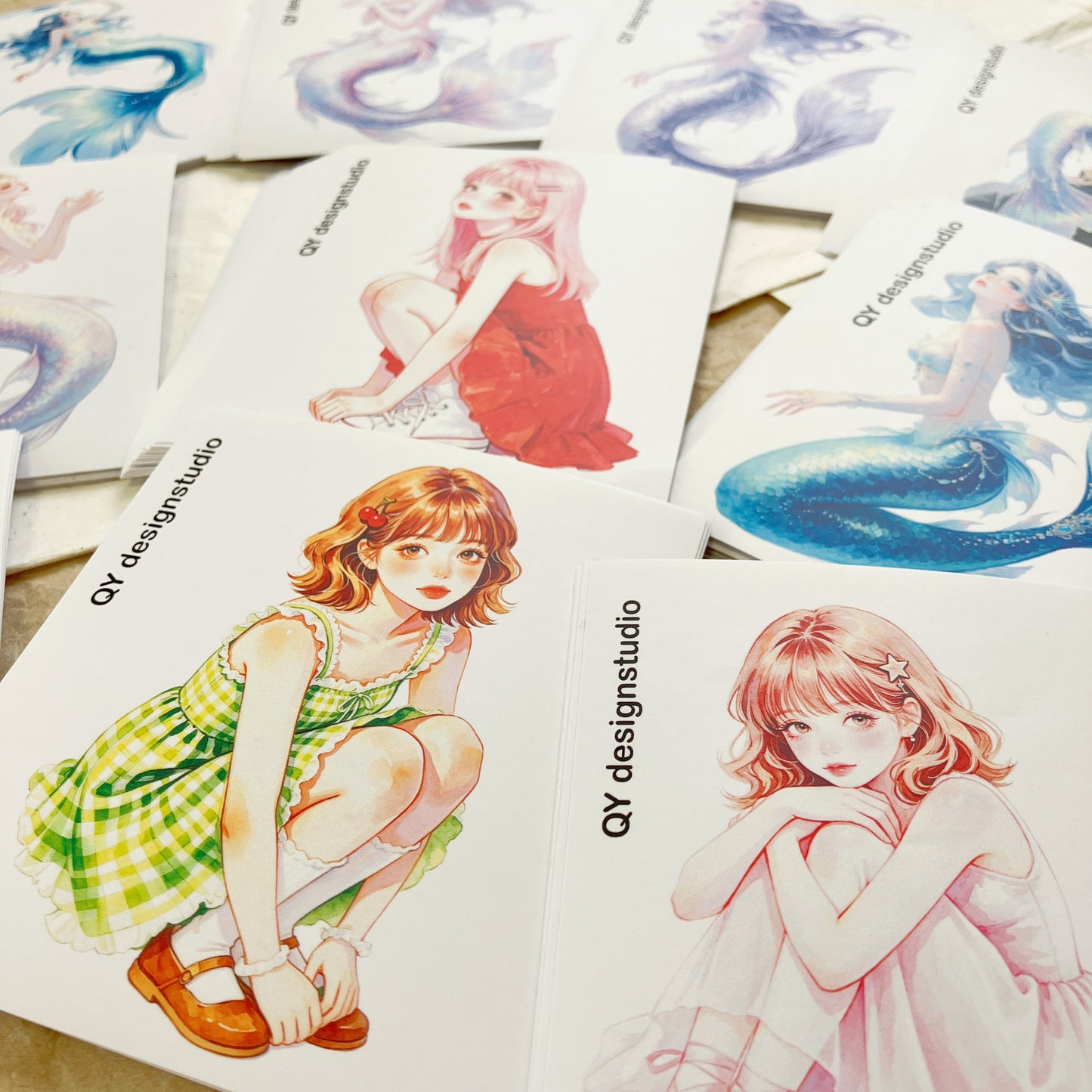 QYstudio7月新作 夏ガールとマーメイドステッカーコンプセット20枚