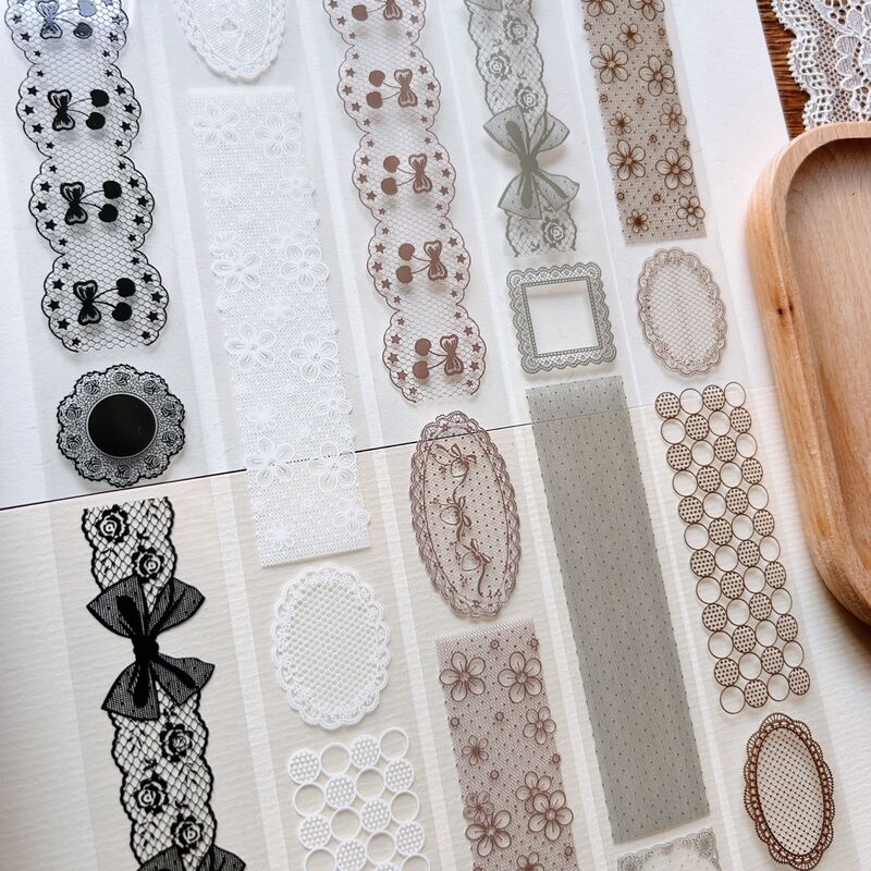 QYマステ8月新作Lace & Ribbon 3cm×5M（5色500cmループ） PET