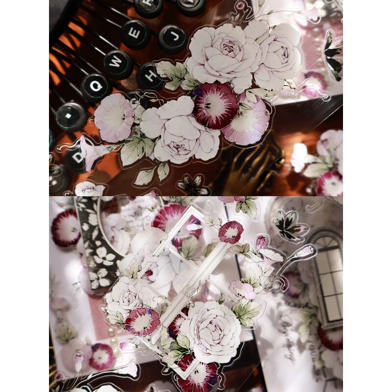 YIERマステ【推窗见花-粉】PETダイカット